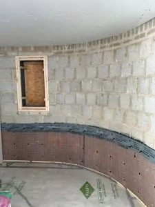 curved wall plastering